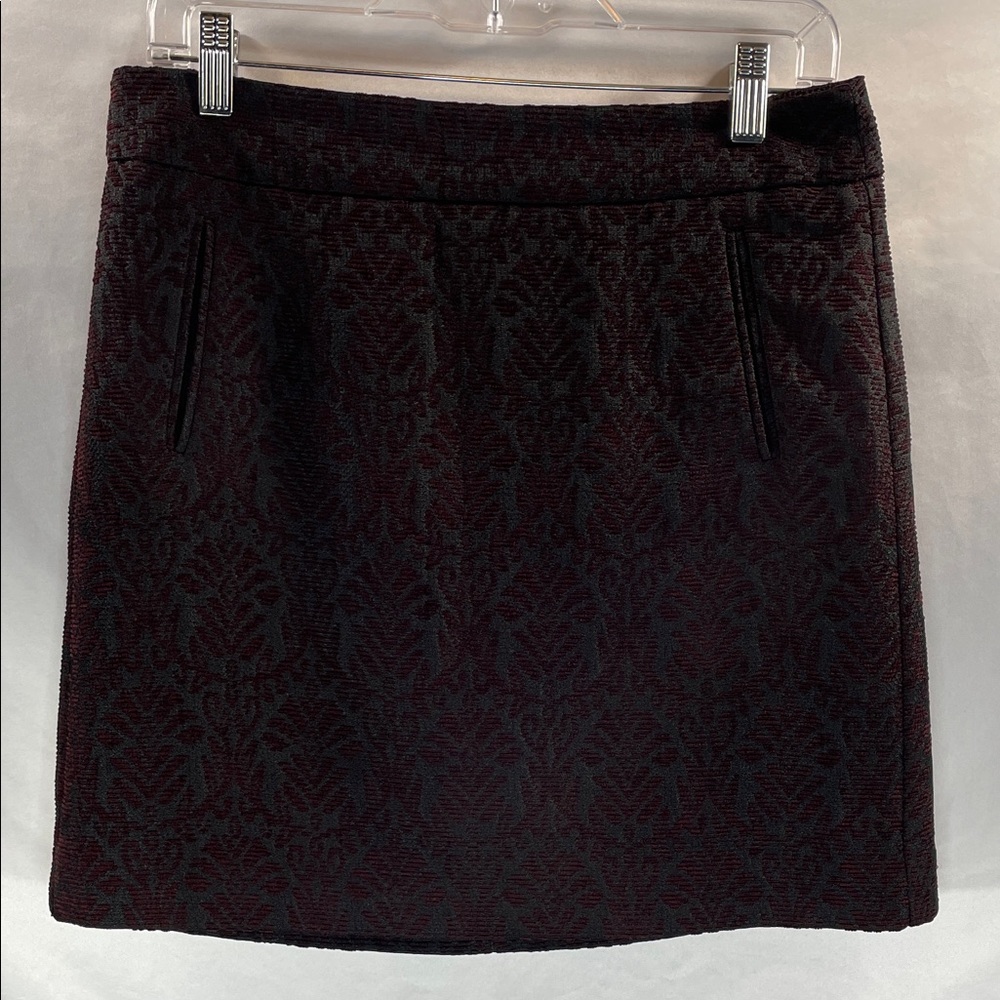 LOFT Elegant Black and Deep Red Mini Skirt